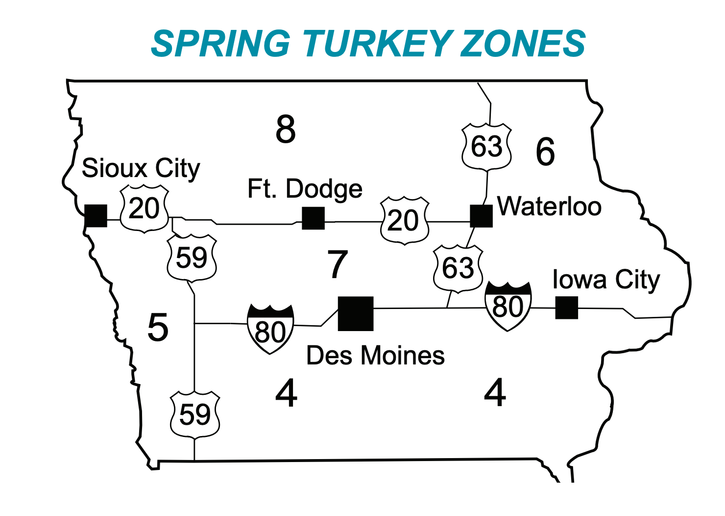 Iowa Turkey Zone Map